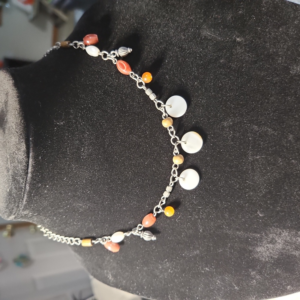 Elegant Silver and Multicolor Beaded Necklace